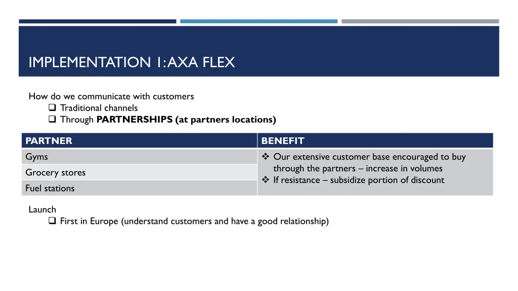 implementation 1 axa flex 2