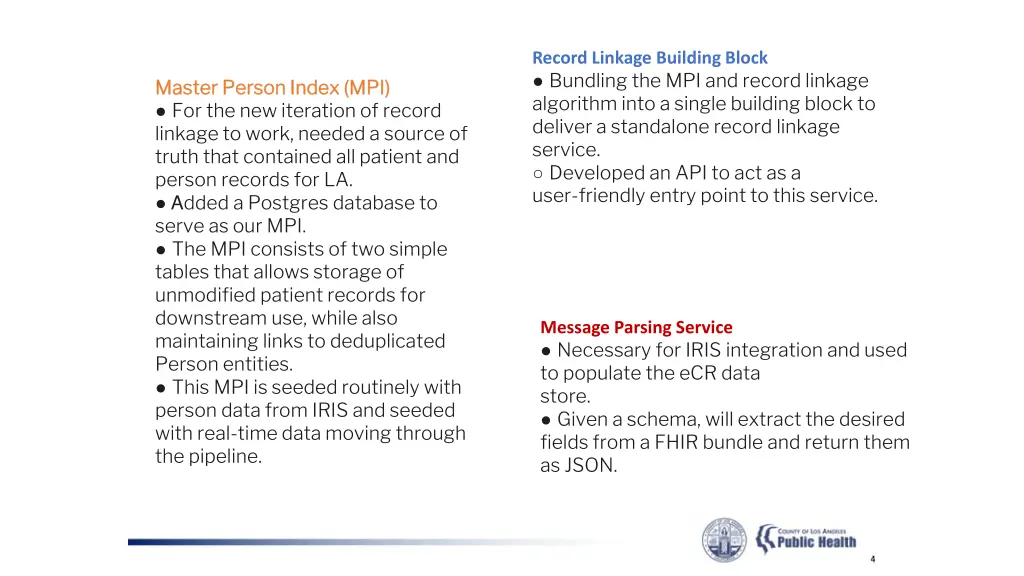 record linkage building block bundling