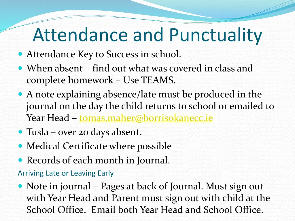 attendance and punctuality attendance