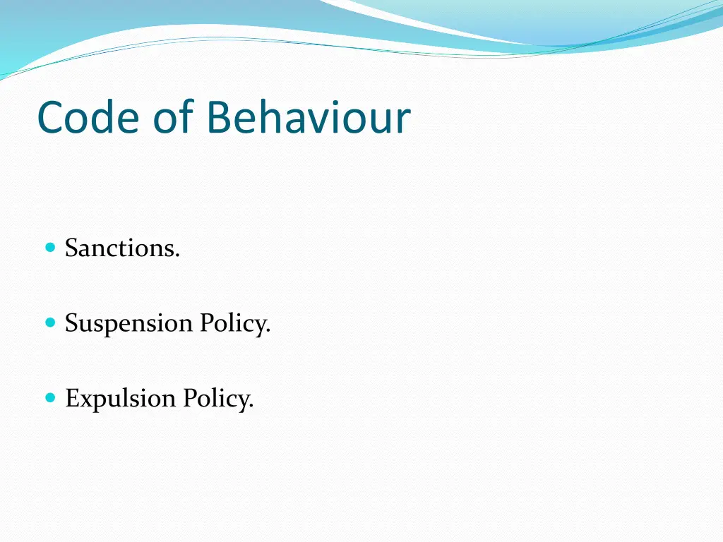 code of behaviour