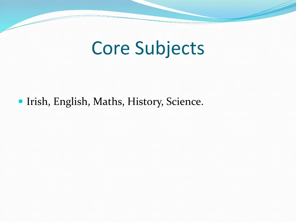 core subjects