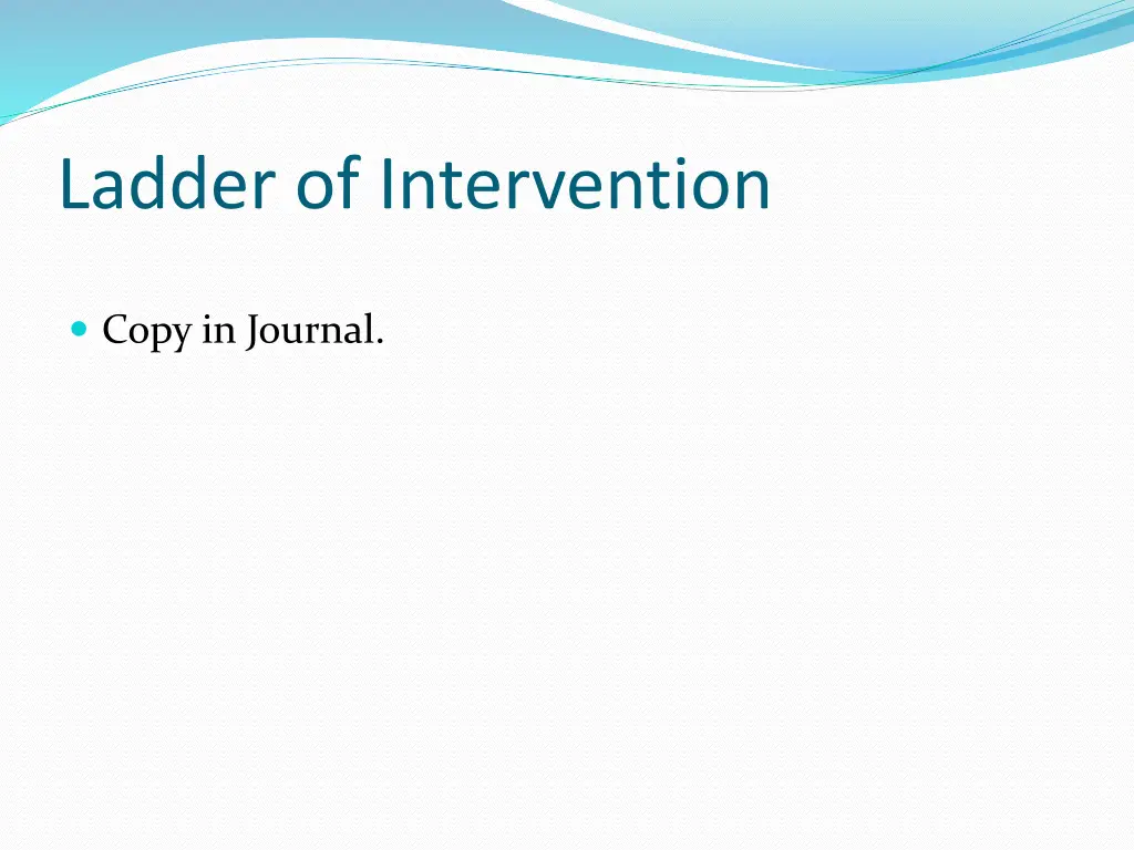 ladder of intervention