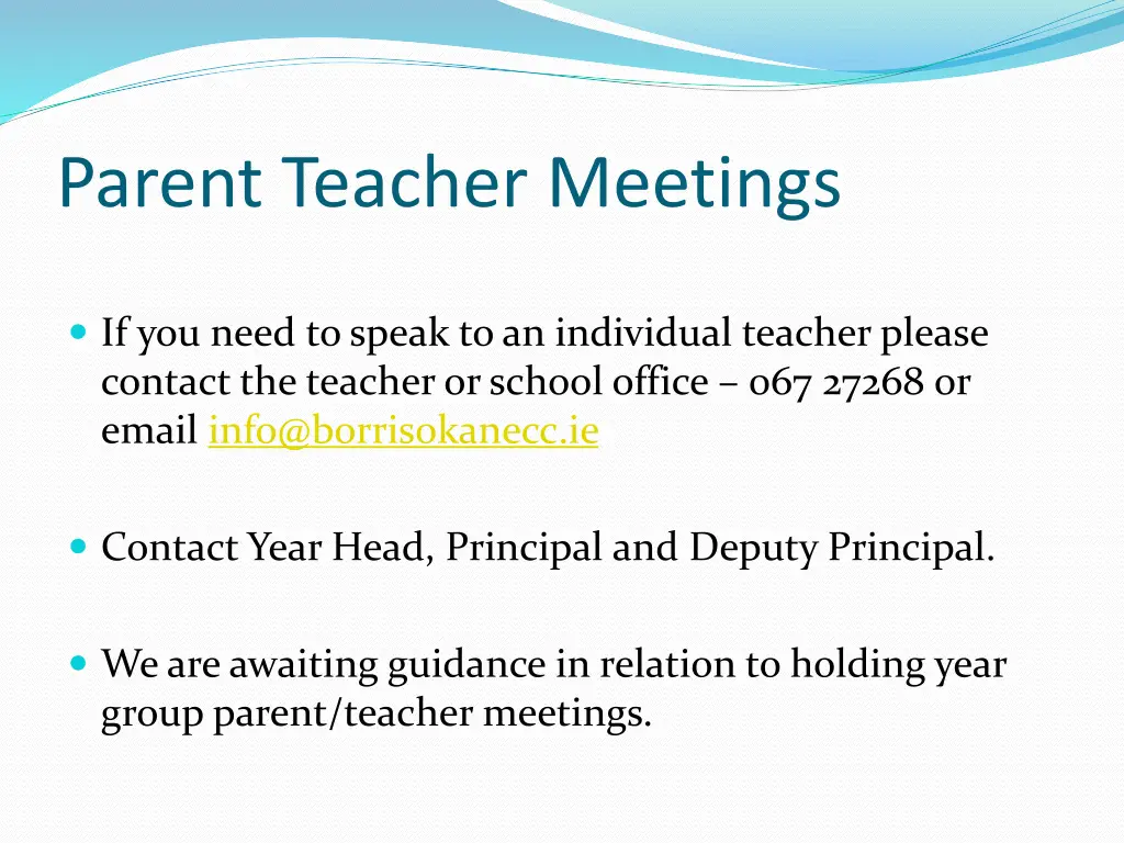 parent teacher meetings