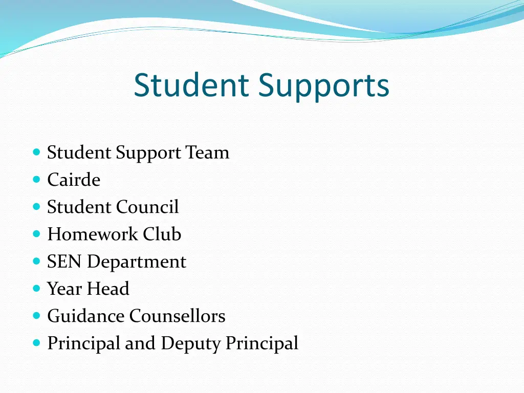 student supports