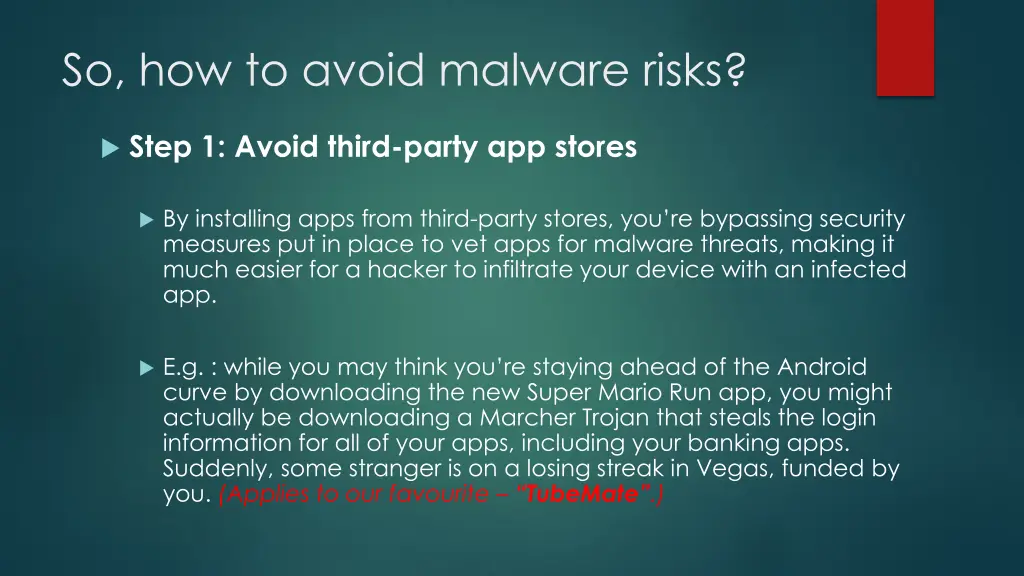 so how to avoid malware risks 1