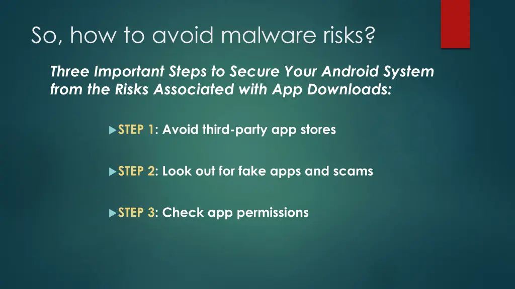 so how to avoid malware risks
