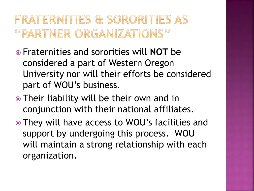 fraternities sororities as partner organizations