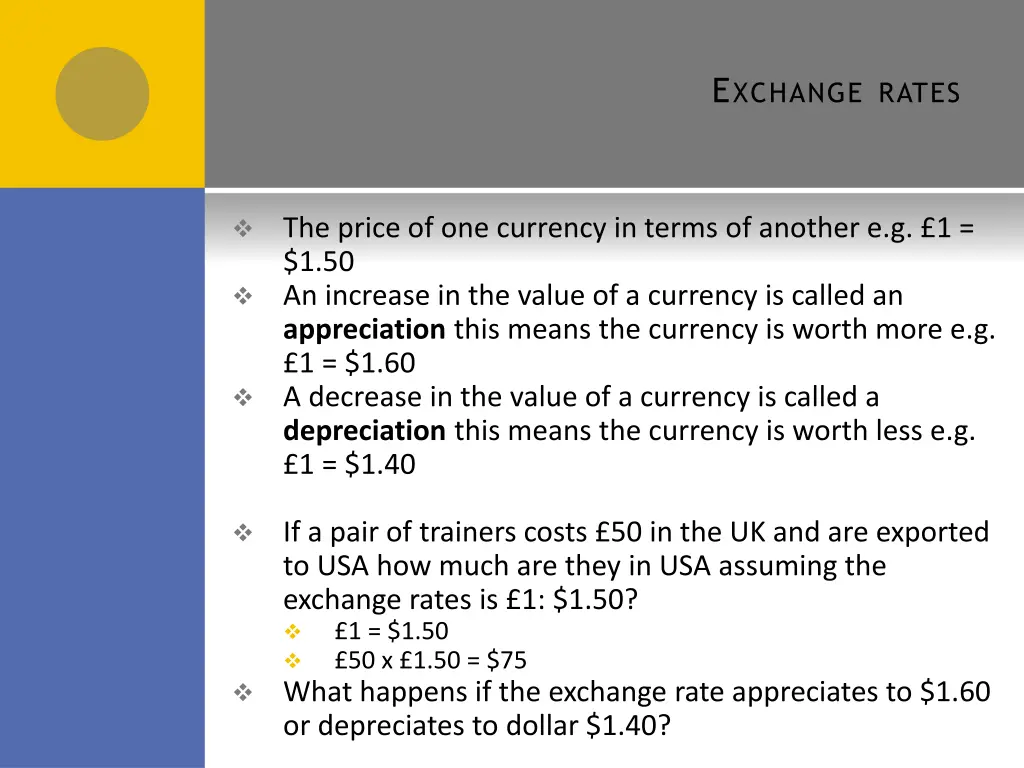 e xchange rates