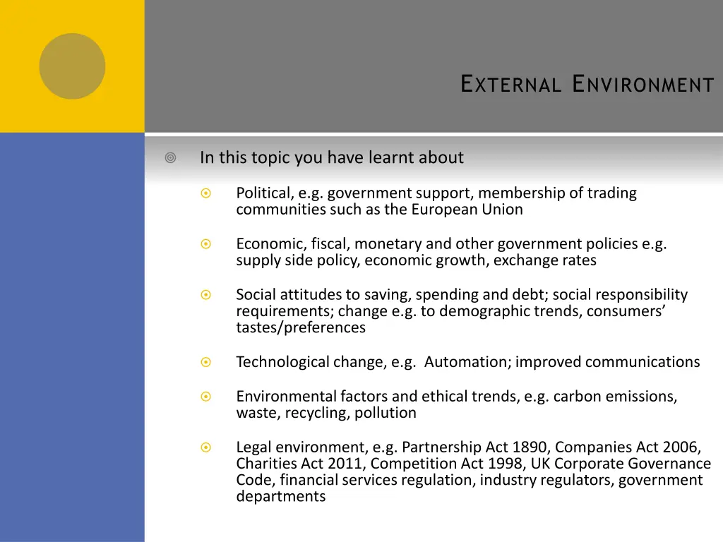 e xternal e nvironment 1