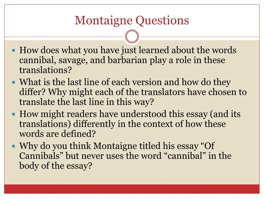 montaigne questions