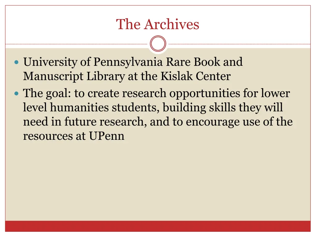 the archives