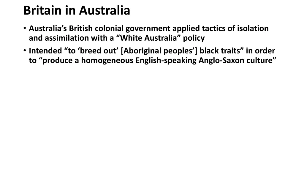 britain in australia