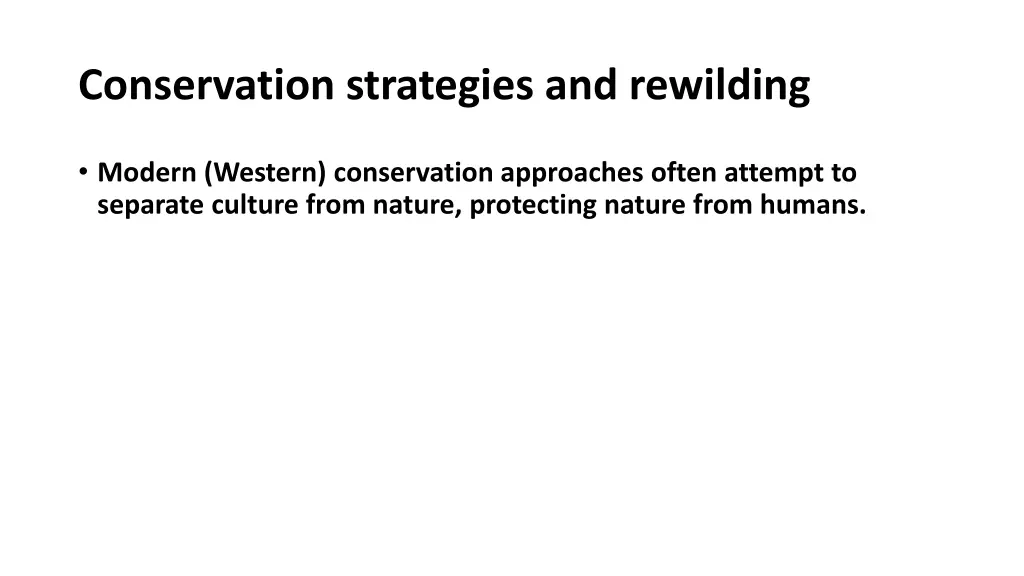 conservation strategies and rewilding