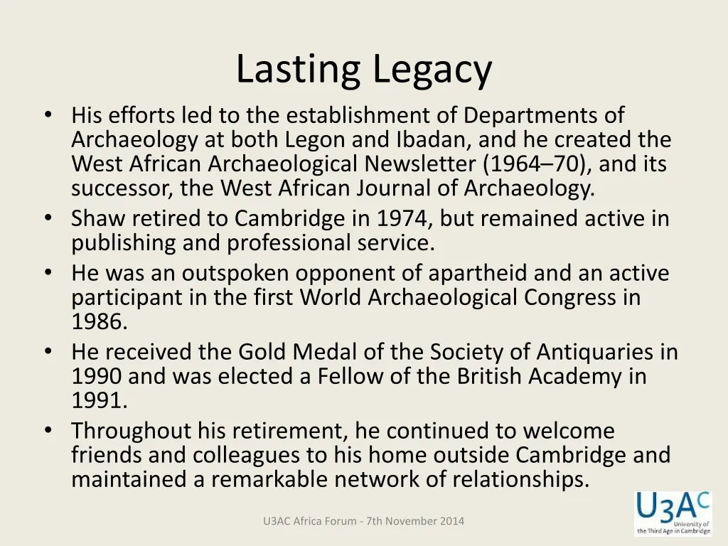 lasting legacy