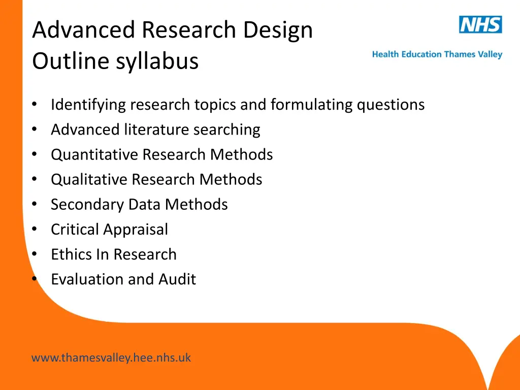advanced research design outline syllabus