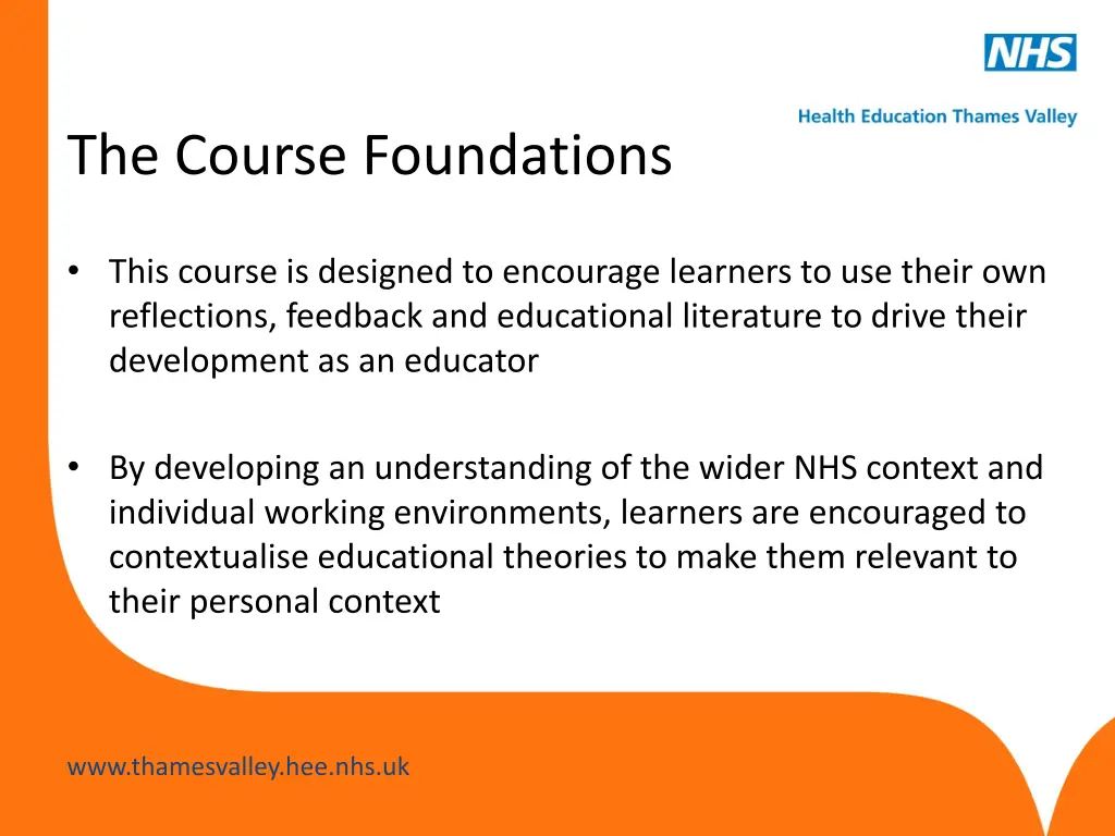 the course foundations
