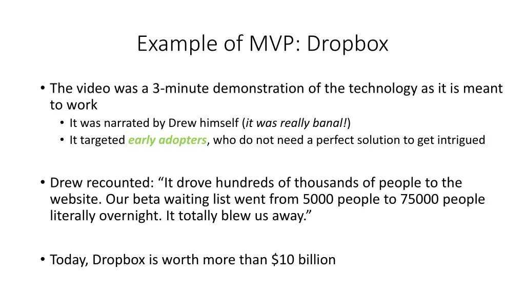 example of mvp dropbox 2