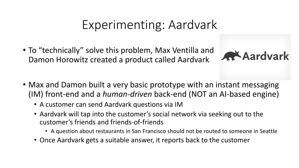 experimenting aardvark 1