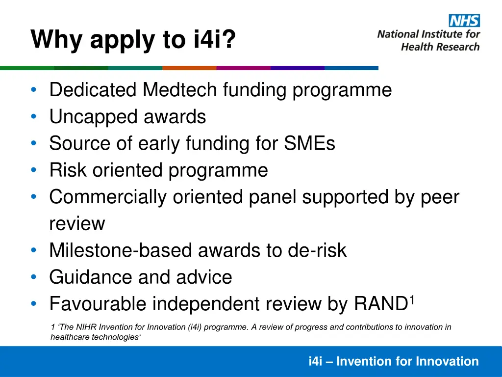 why apply to i4i