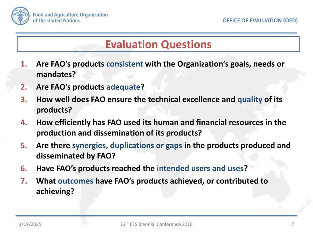 office of evaluation oed 6