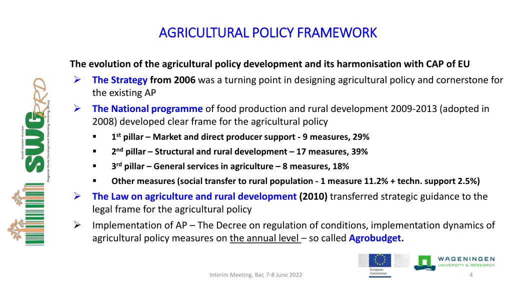 agricultural policy framework agricultural policy