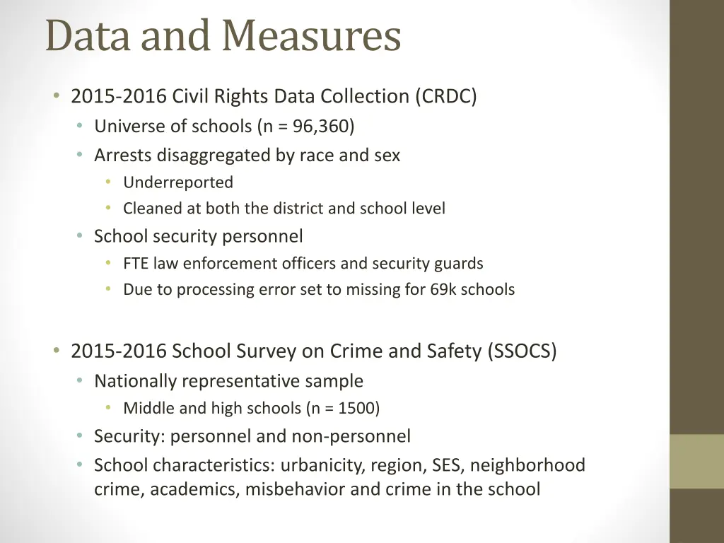 data and measures