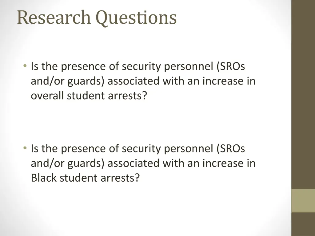 research questions