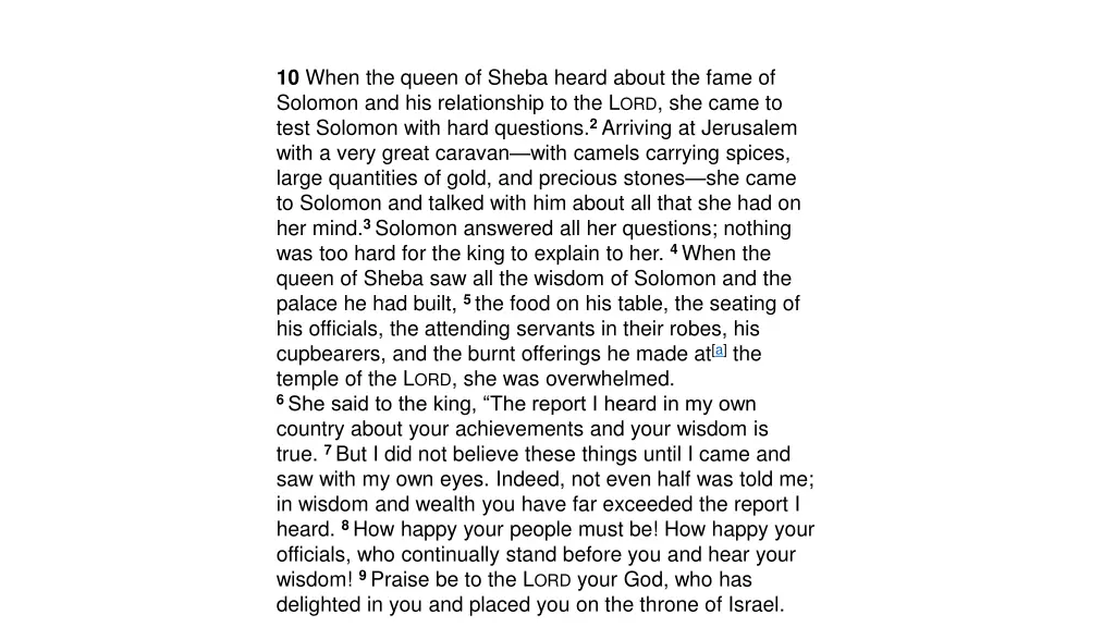 10 when the queen of sheba heard about the fame