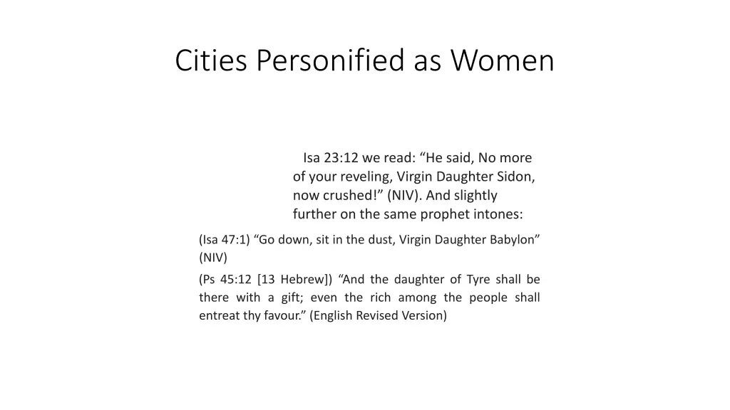 cities personified as women