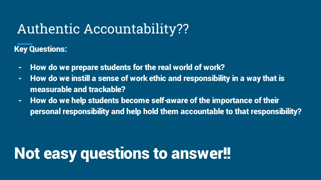 authentic accountability