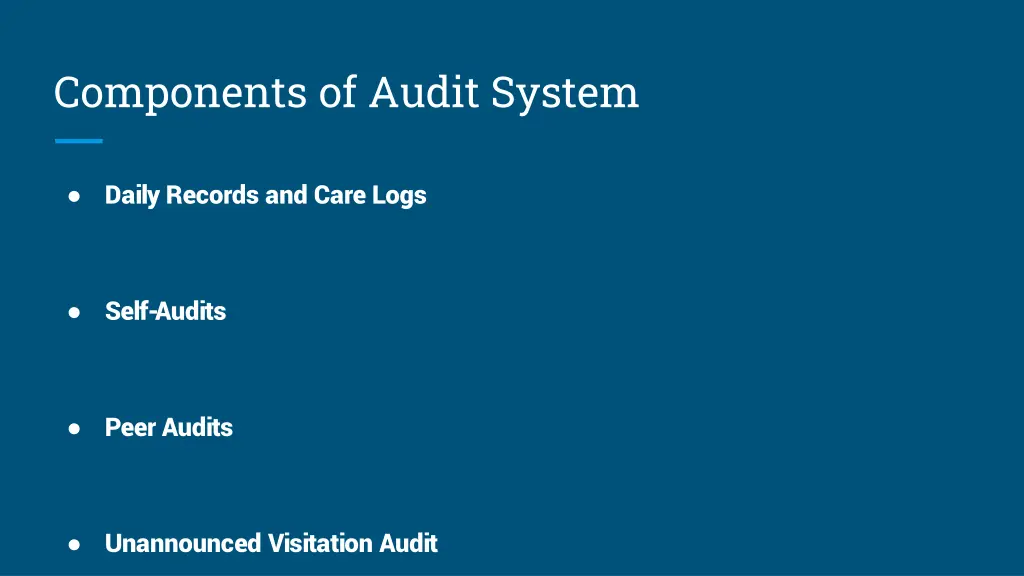components of audit system