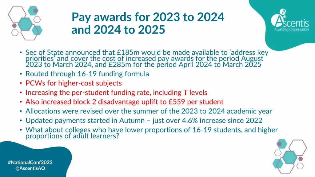 pay awards for 2023 to 2024 and 2024 to 2025