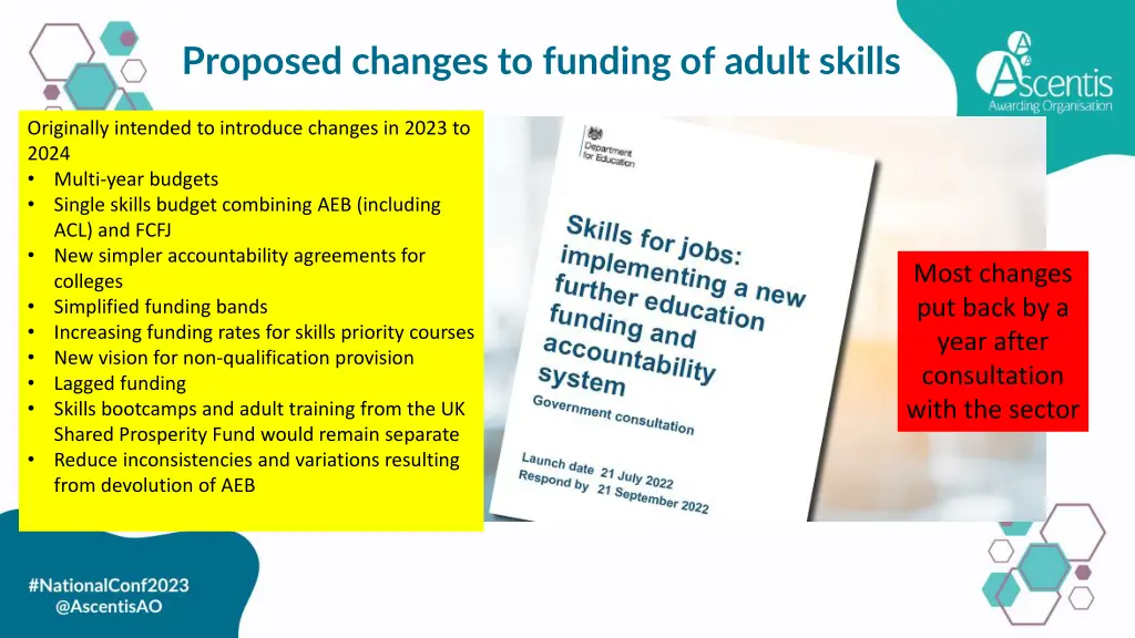 proposed changes to funding of adult skills