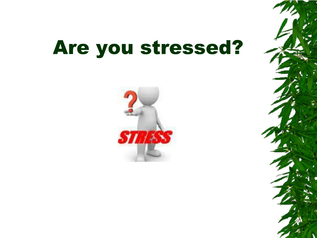 are you stressed