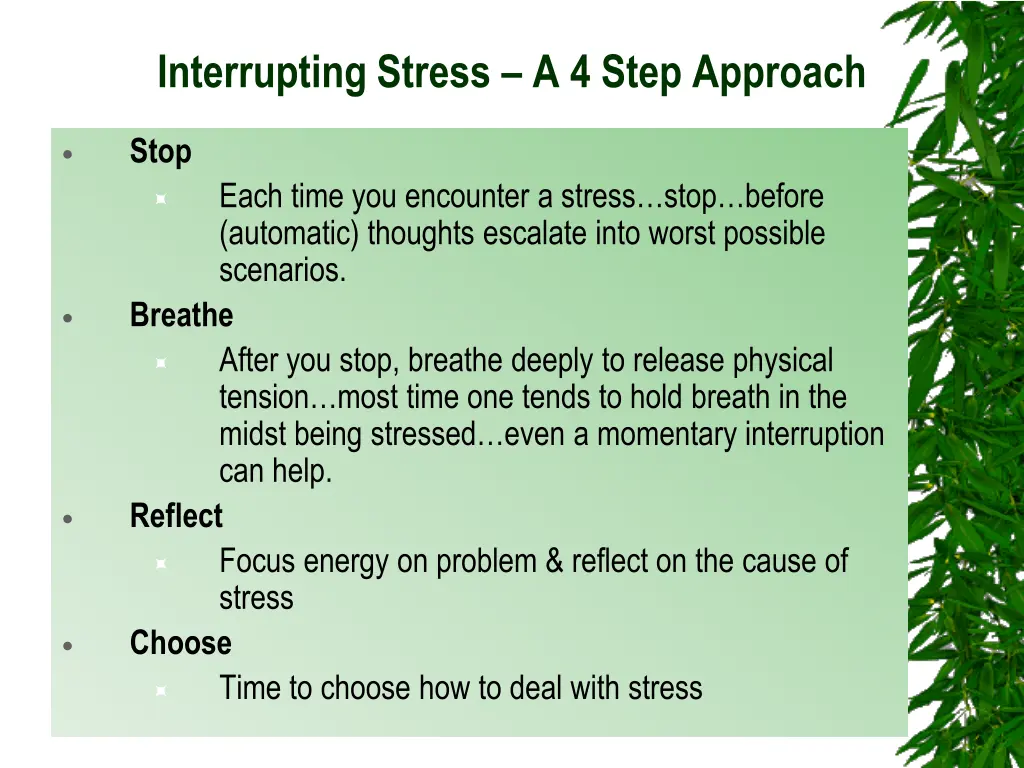 interrupting stress a 4 step approach
