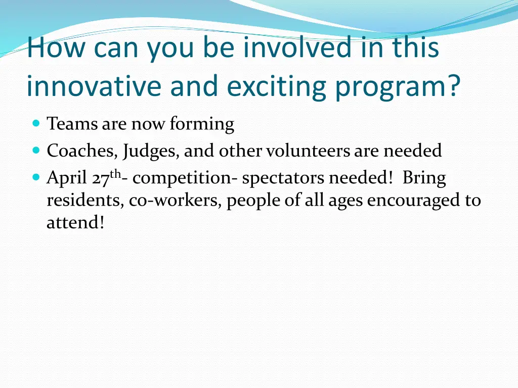 how can you be involved in this innovative