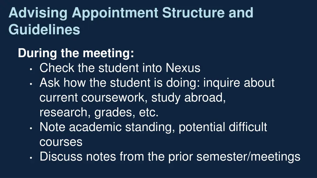 advising appointment structure and guidelines 1