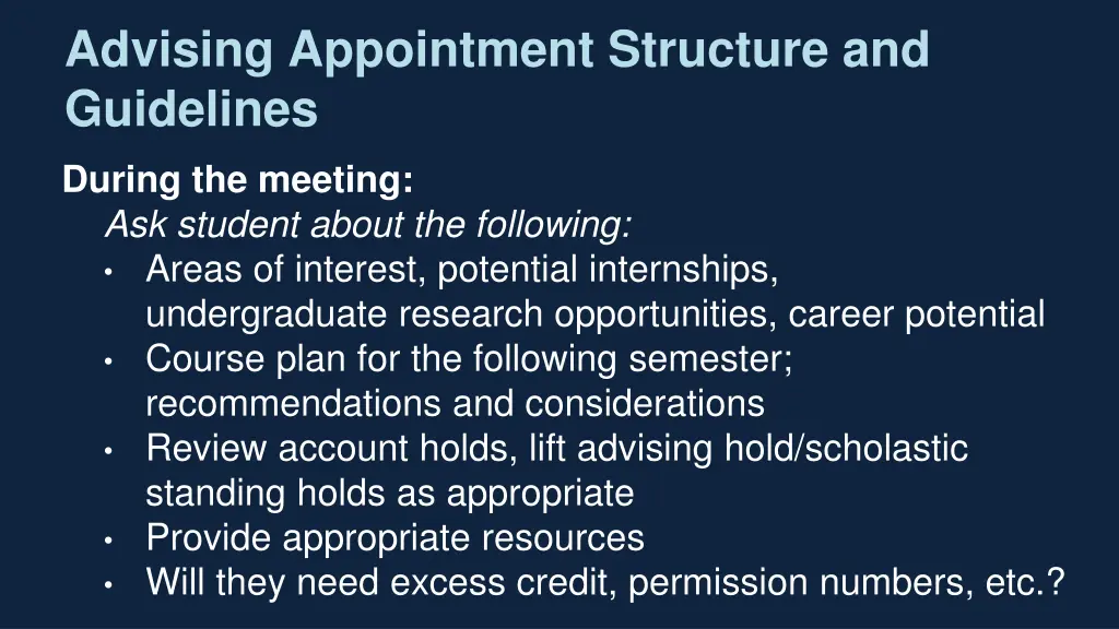 advising appointment structure and guidelines 2