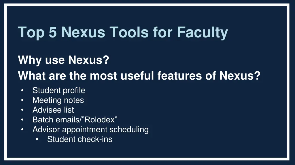 top 5 nexus tools for faculty