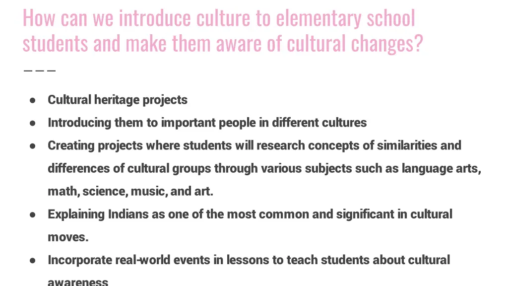 how can we introduce culture to elementary school