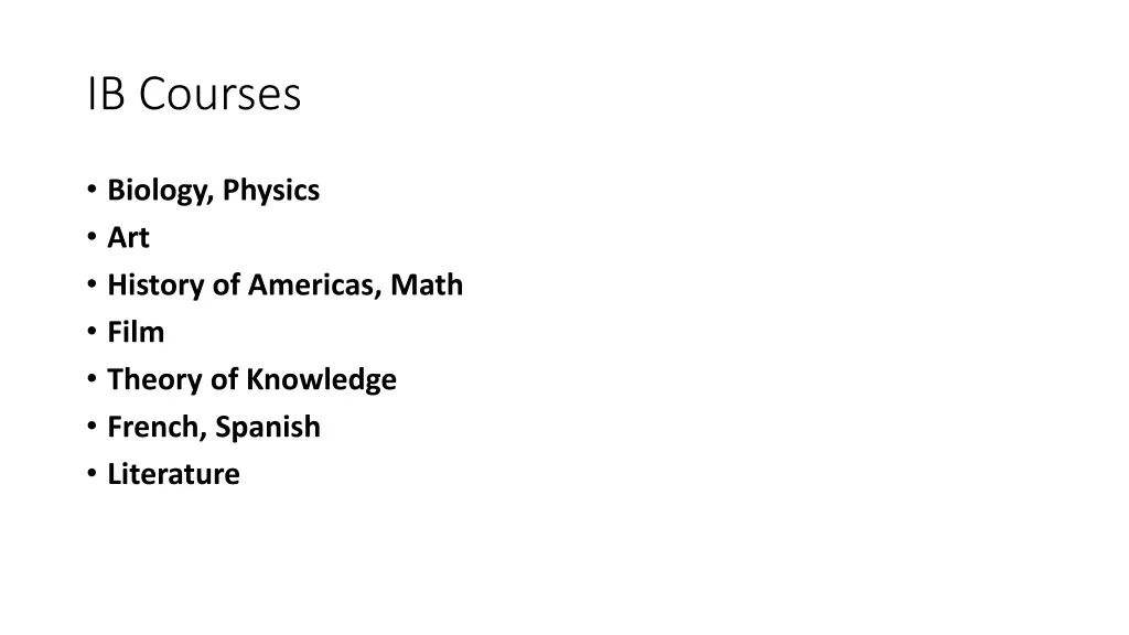 ib courses