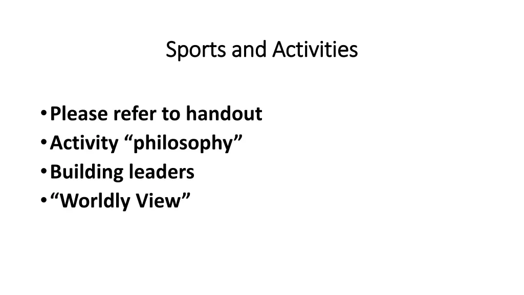 sports and activities sports and activities