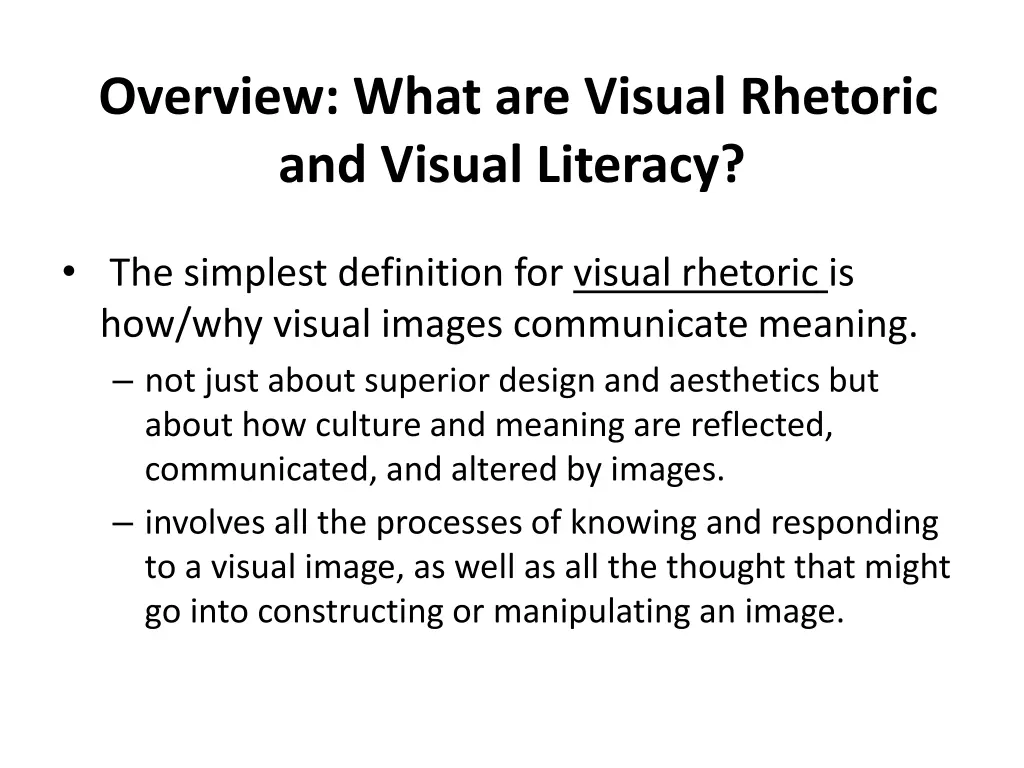 overview what are visual rhetoric and visual