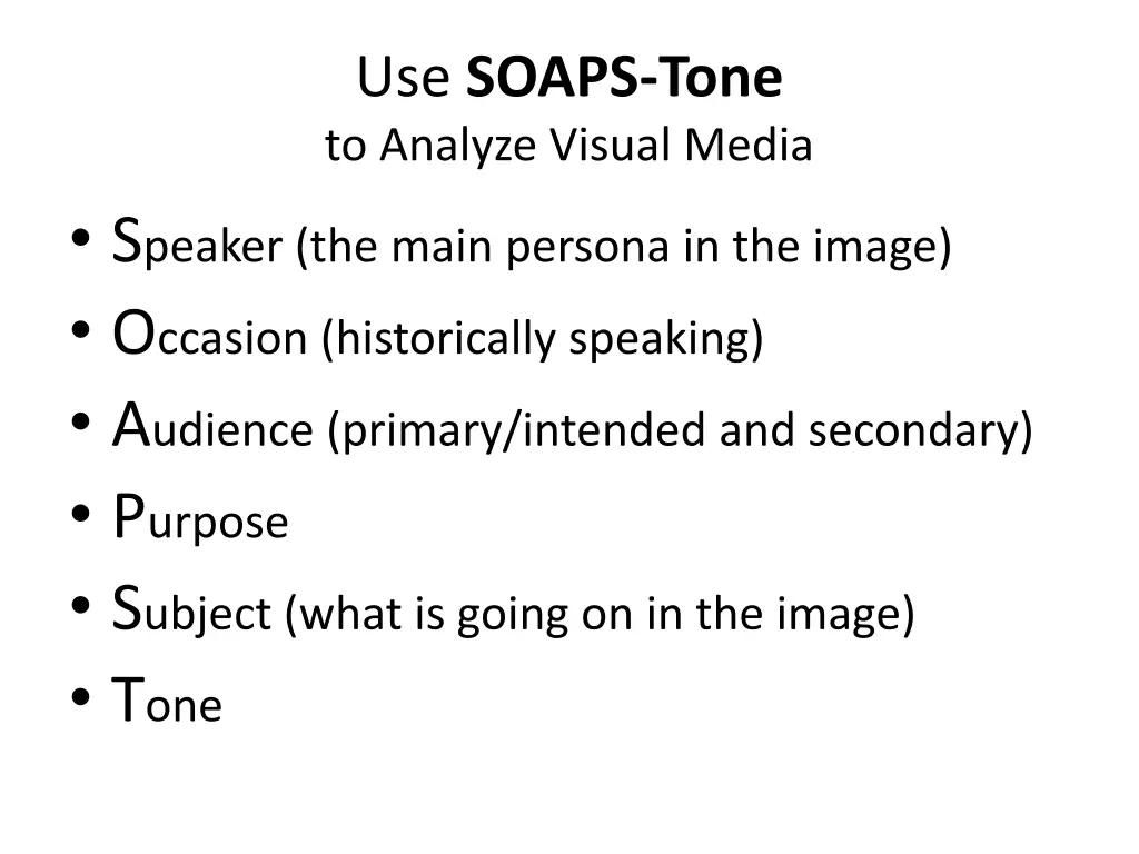 use soaps tone to analyze visual media