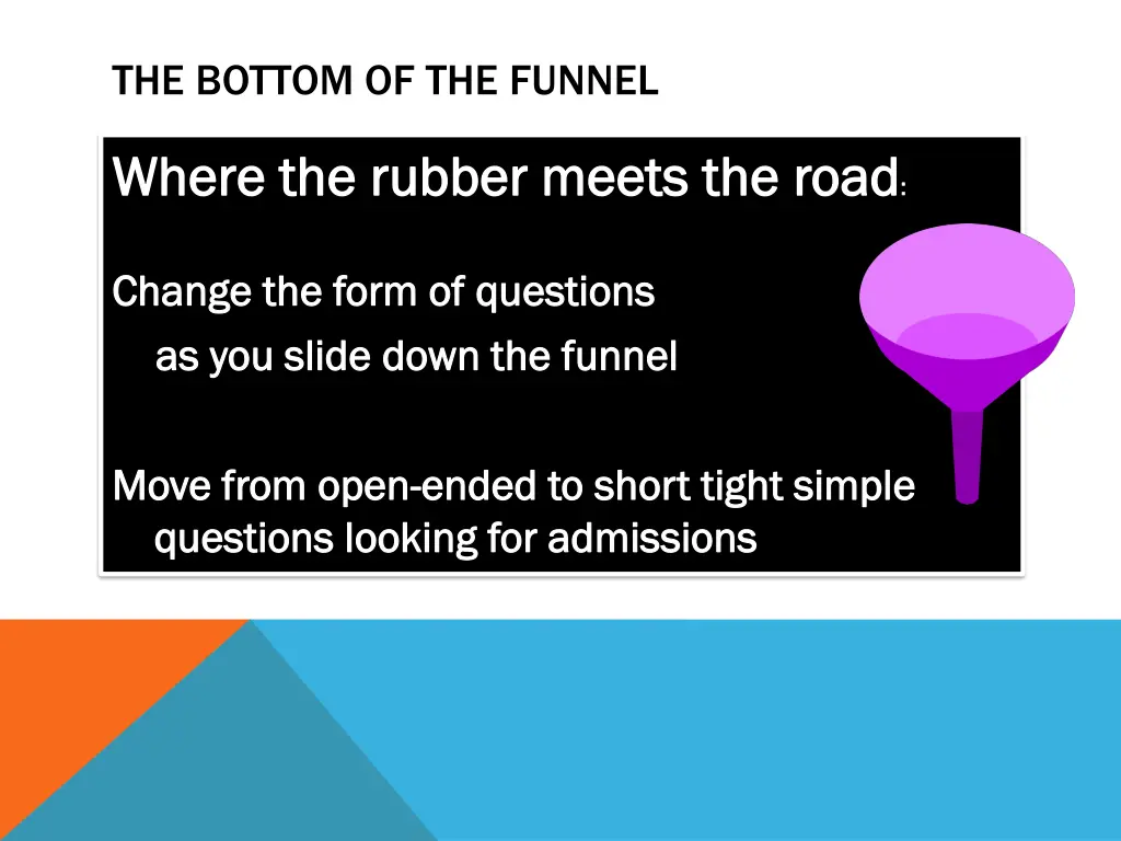 the bottom of the funnel