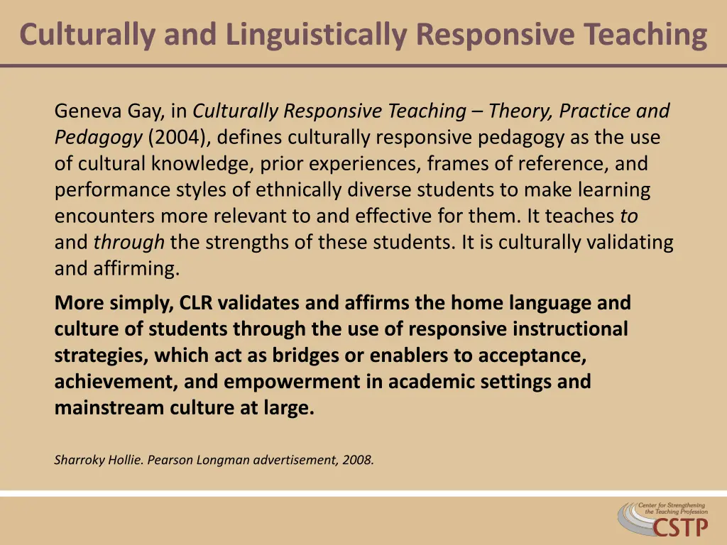 culturally and linguistically responsive teaching