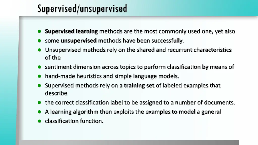 supervised unsupervised