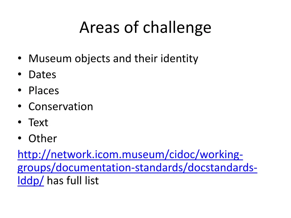 areas of challenge