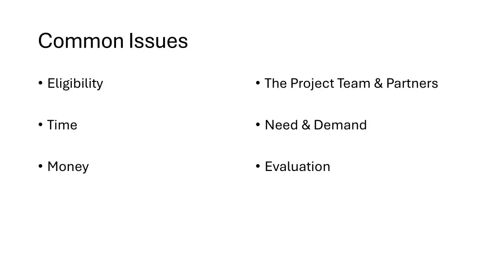 common issues 1