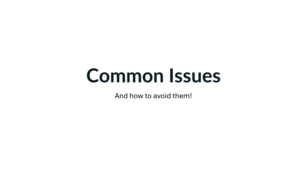 common issues